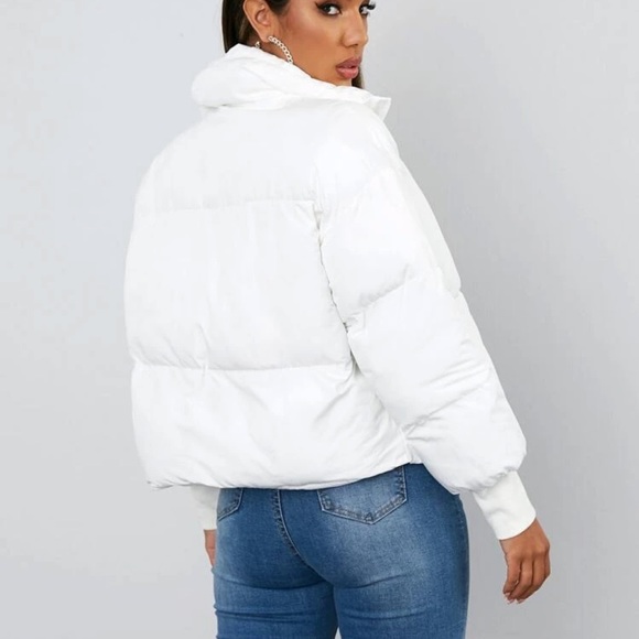 Quilted puffer jacket zip up stand collar black - Picture 6 of 6